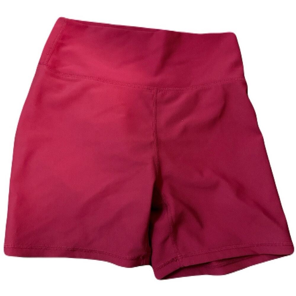Wilo The Label Burgundy  Ribbed Bike Shorts Size L High Rise  Short Activewear